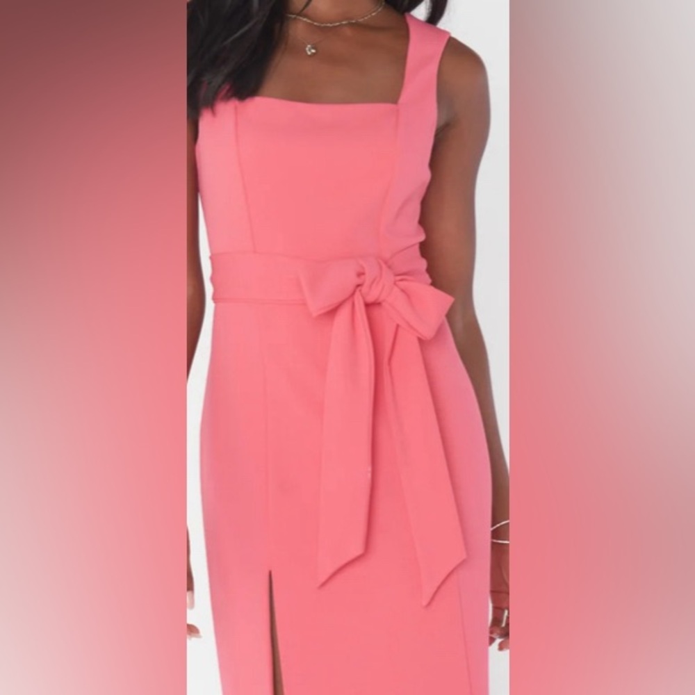 NWOT- Show me your Mumu Bridesmaid‎ Sash in Flamingo Pink Stretch